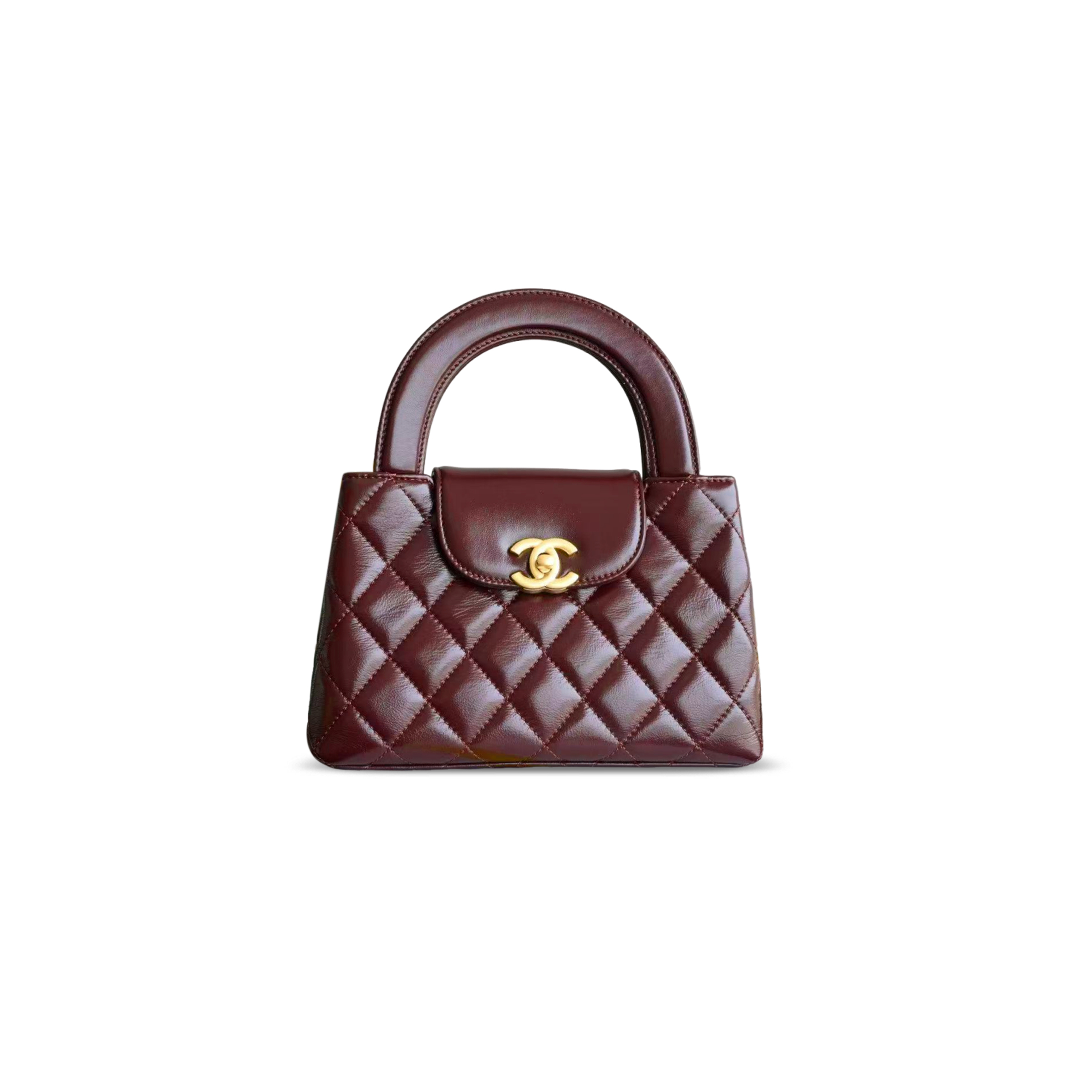 CHANEL QUILTED CALFSKIN MINI KELLY CLARET AS4416 (19*13*7cm)